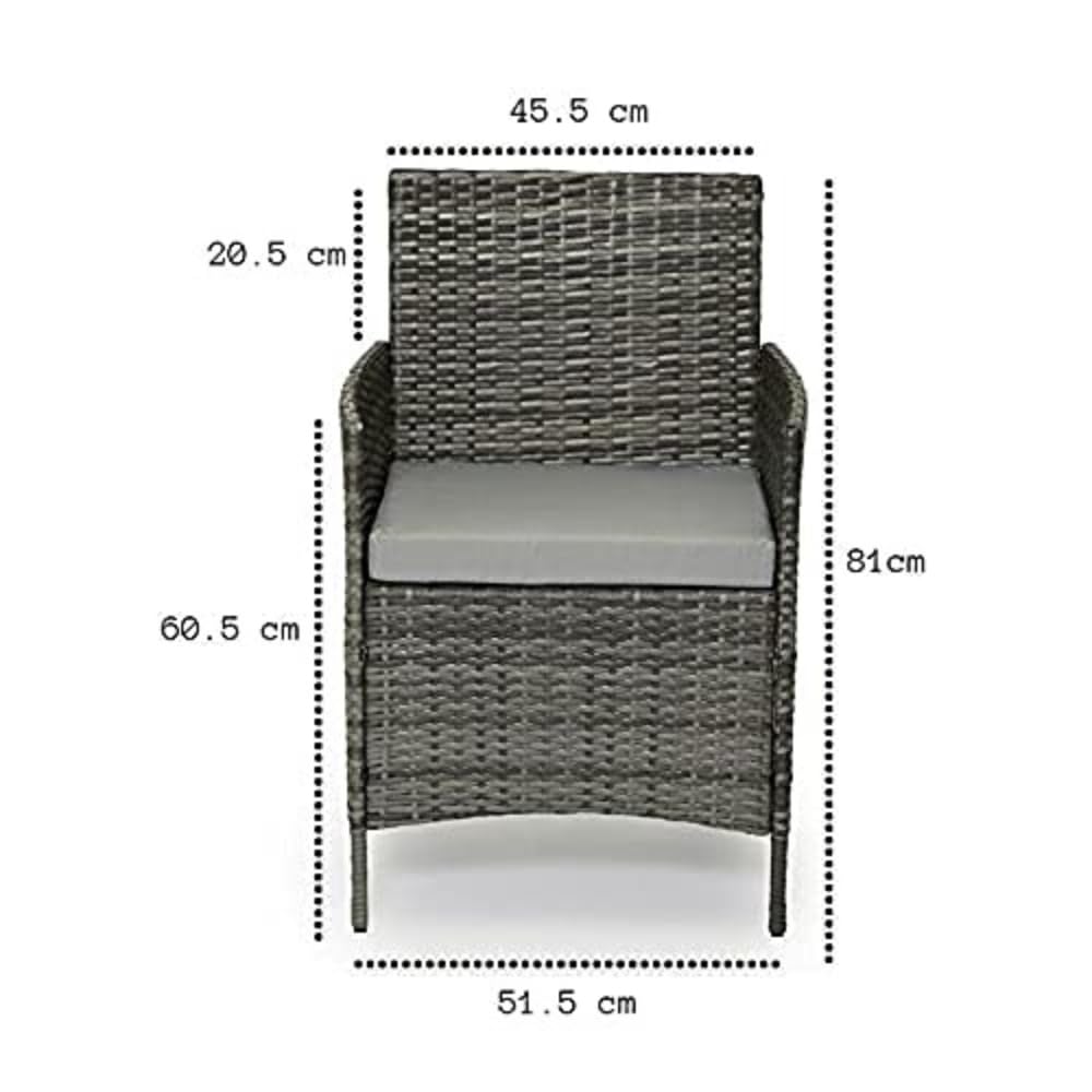 4 Seater Rattan Garden Furniture Set with Coffee Table & Cushions