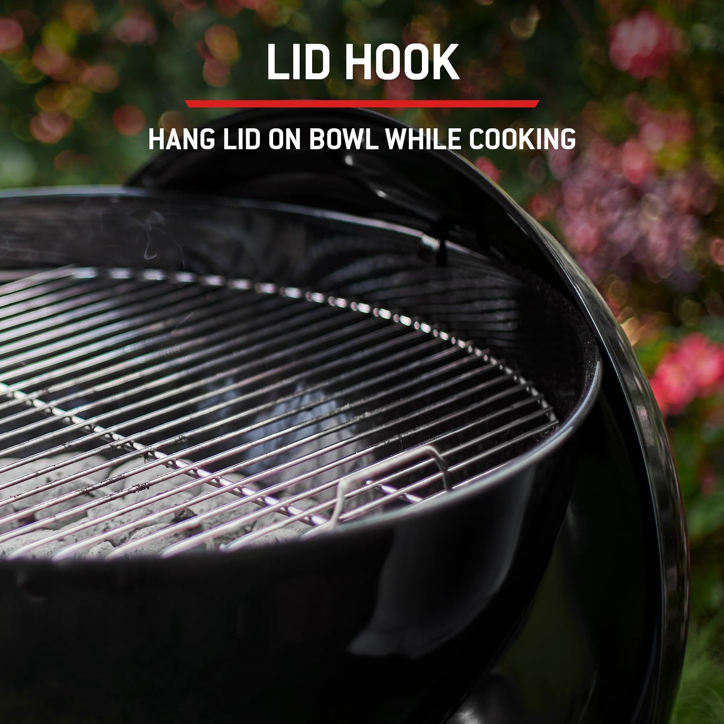 47cm Charcoal Kettle BBQ Grill with Lid Thermometer & One-Touch Cleaning System