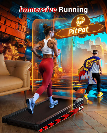 Portable Walking Pad Treadmill with 6% Incline, App Control & Foldable Design