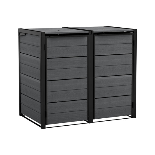 Double Wheelie Bin Storage Unit with Weatherproof Design & Easy Access Lid