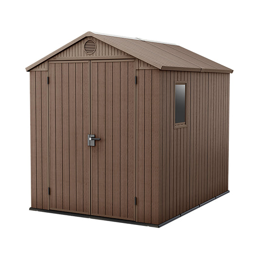 6x8ft Outdoor Garden Storage Shed with Double Doors & Weatherproof Design