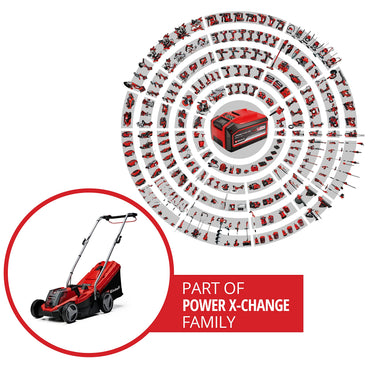18V Cordless Lawn Mower with Brushless Motor, Battery & Adjustable Cutting Heights